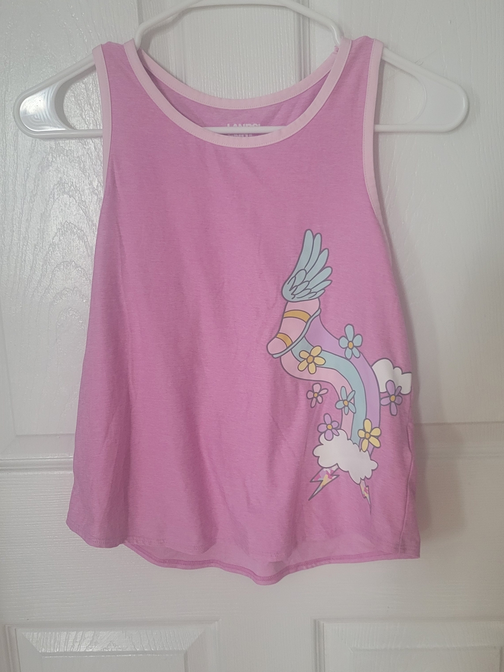 Girls Pink Graphic Tank Top
